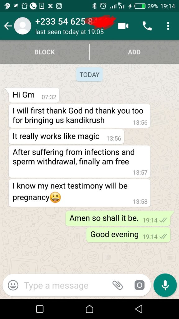 (11)infection _Semen withdrawal cleared Ghana Client Testified
