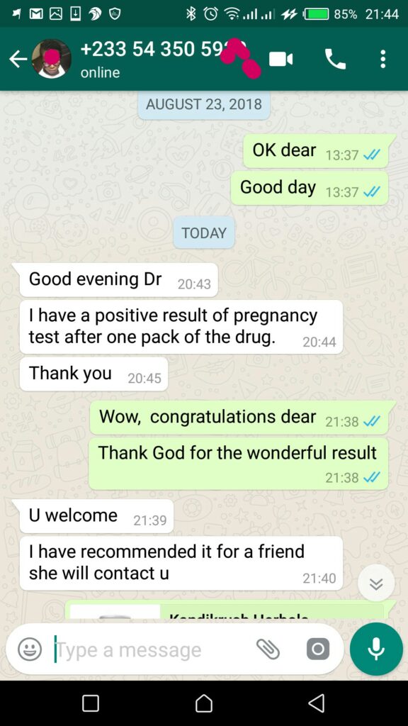 (85)Ghana Client tested pregnant